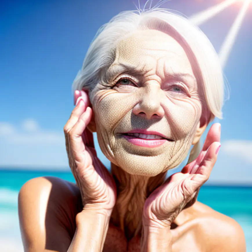 How does the sun impact the aging of the skin and how can it be prevented?