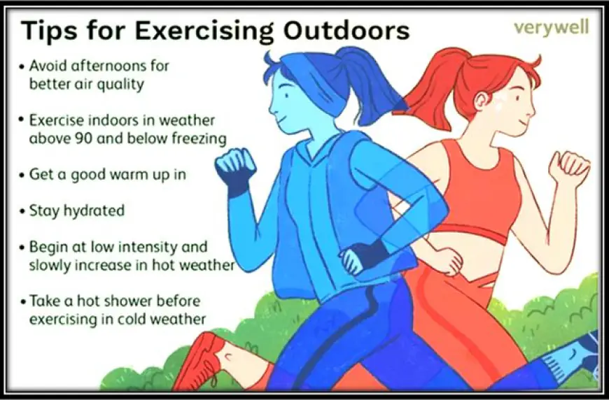 How can you stay safe while exercising outdoors?